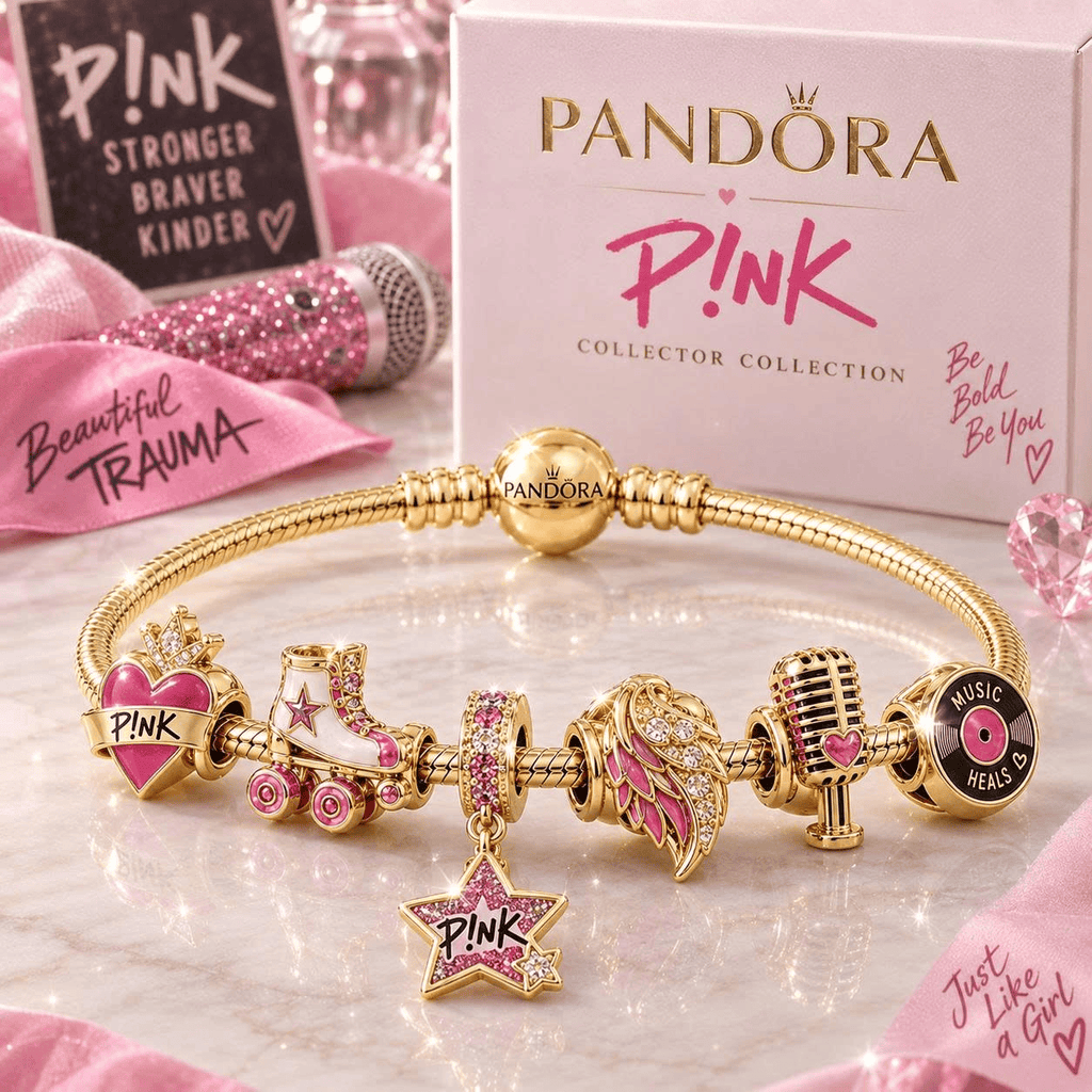 PNK Gold Charm Bracelet Set VTH