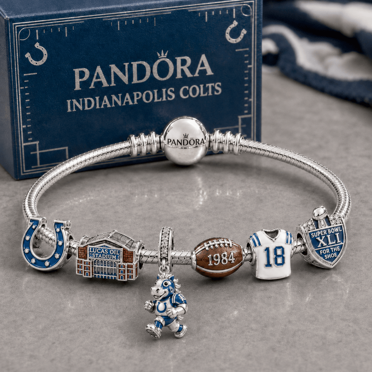 IDC Silver Charm Bracelet Set NTVA