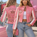 Premium NKM Cropped Leather Zipper Jacket TTMH