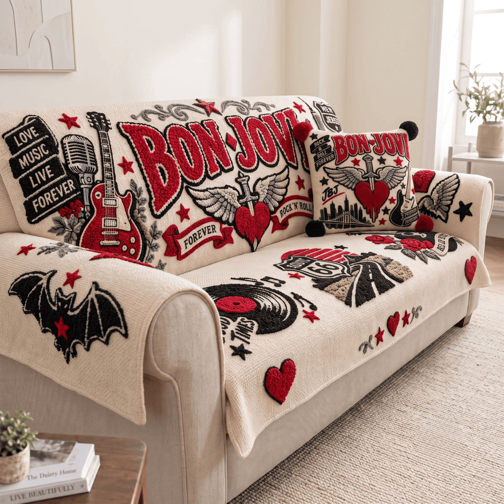BJV Tufted Sofa Cover & Pillow Set NTKO