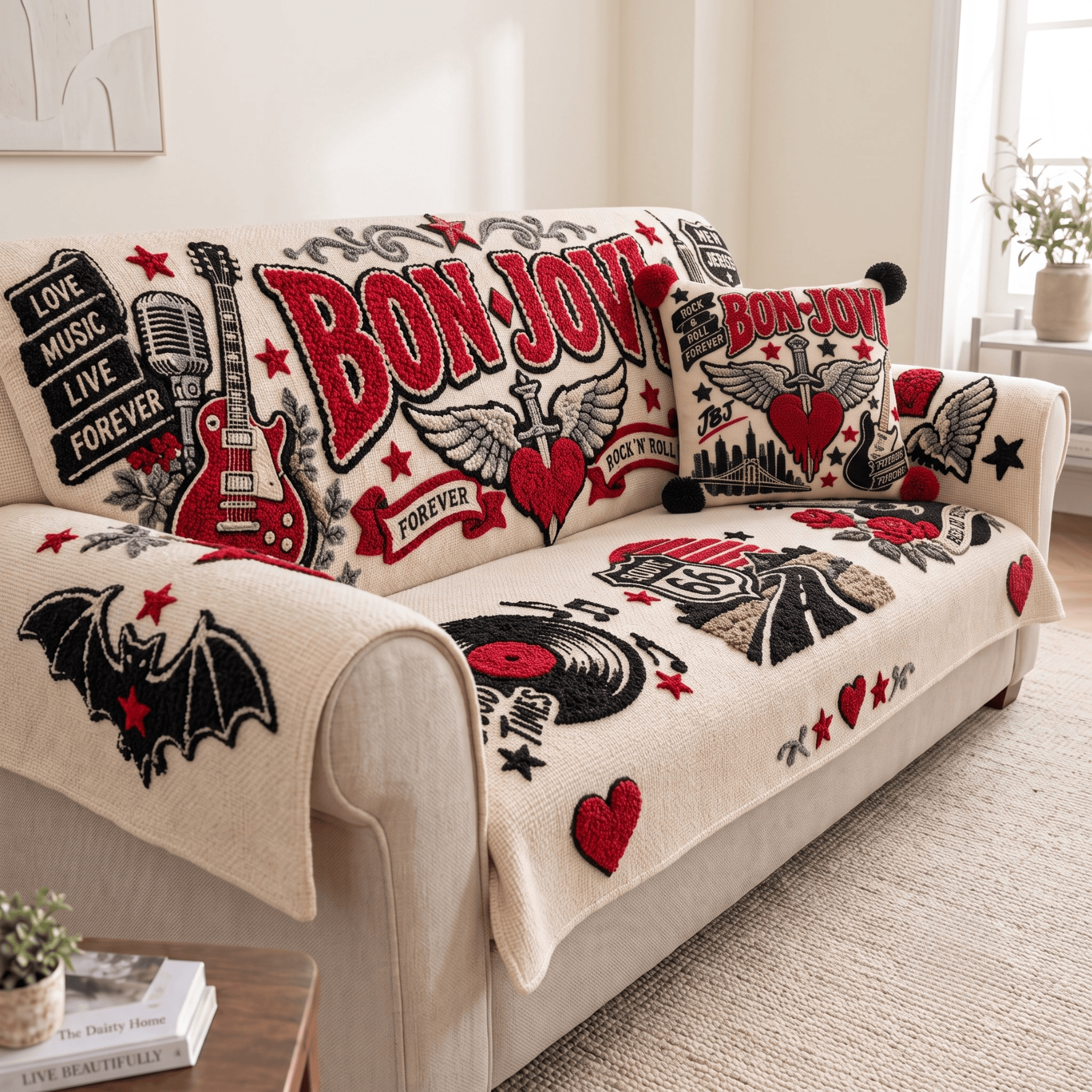 BJV Tufted Sofa Cover & Pillow Set NTKO