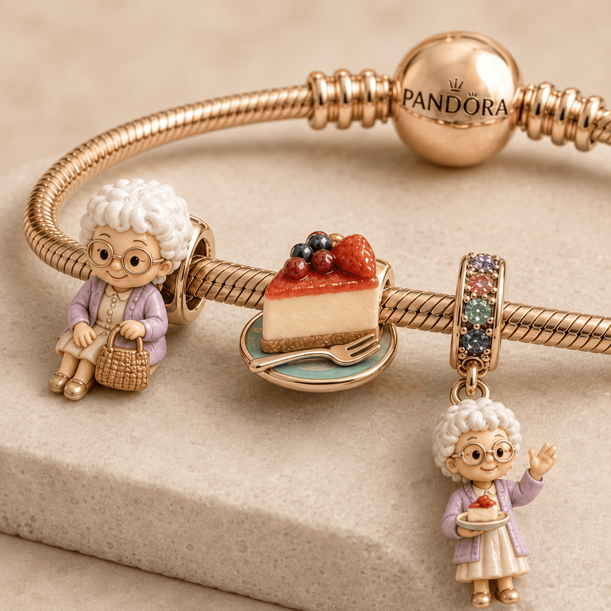 TGG Silver Charm Bracelet Set HQH
