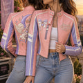 Premium ARG Cropped Leather Zipper Jacket TTMH