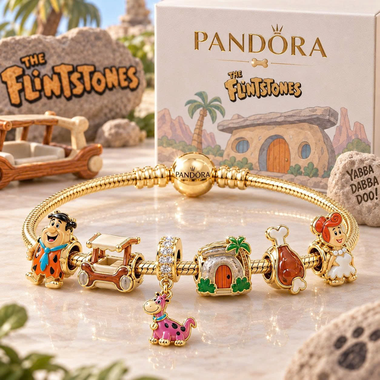 TFS Gold Charm Bracelet Set VTH