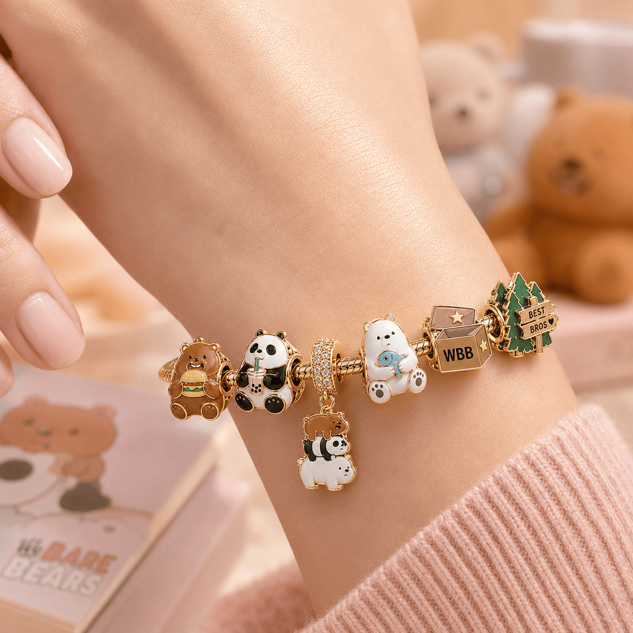 WBBS Gold Charm Bracelet Set VTH