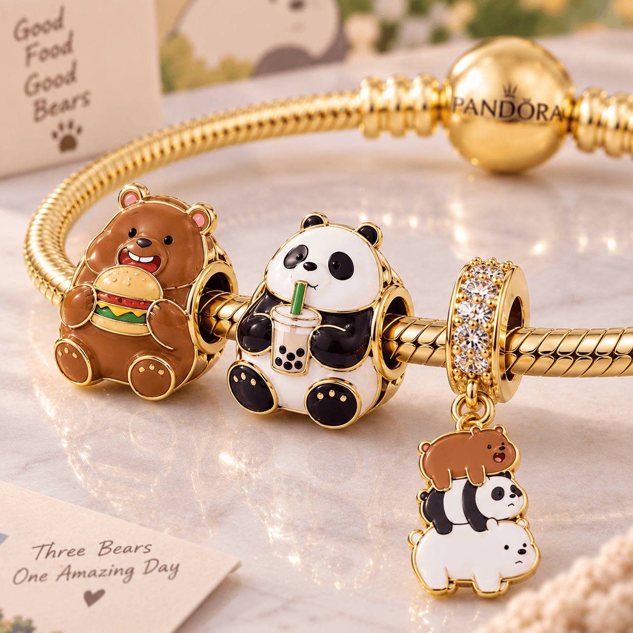WBBS Gold Charm Bracelet Set VTH