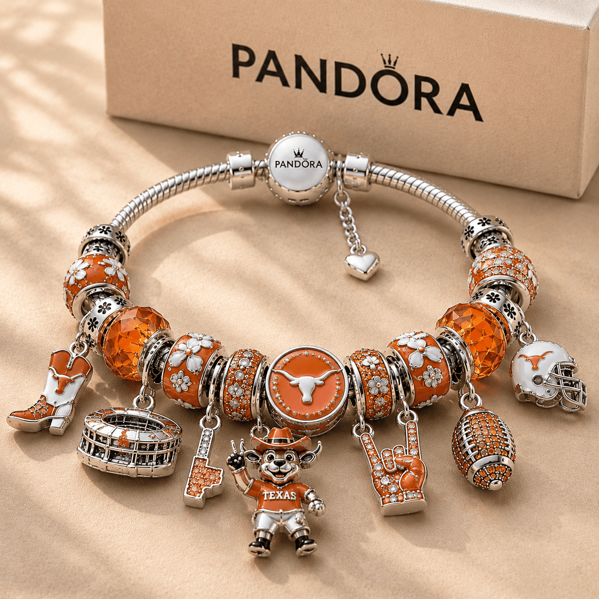 TLS Silver Charm Bracelet Set NTTB