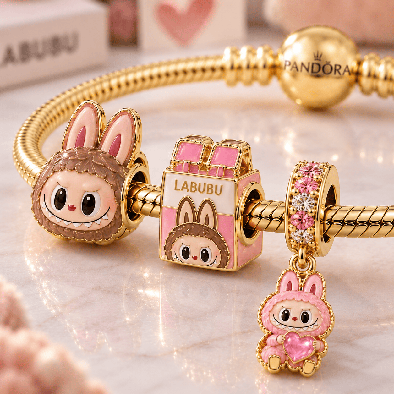 LBB Gold Charm Bracelet Set VTH