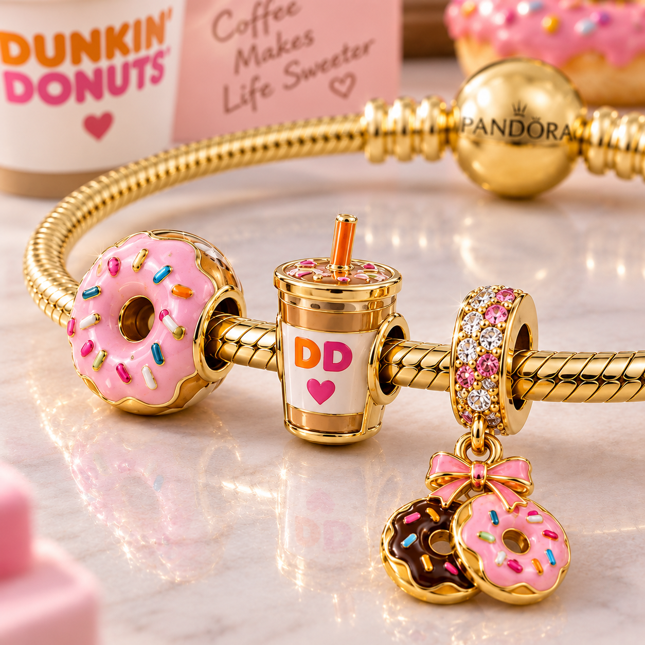 DKDN Gold Charm Bracelet Set VTH