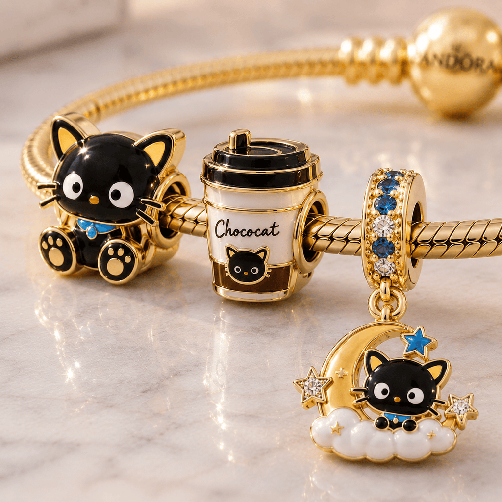 CCAT Gold Charm Bracelet Set VTH