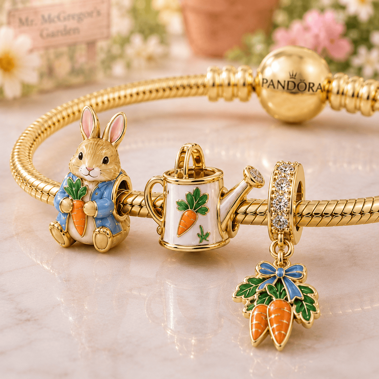 PRB Gold Charm Bracelet Set VTH