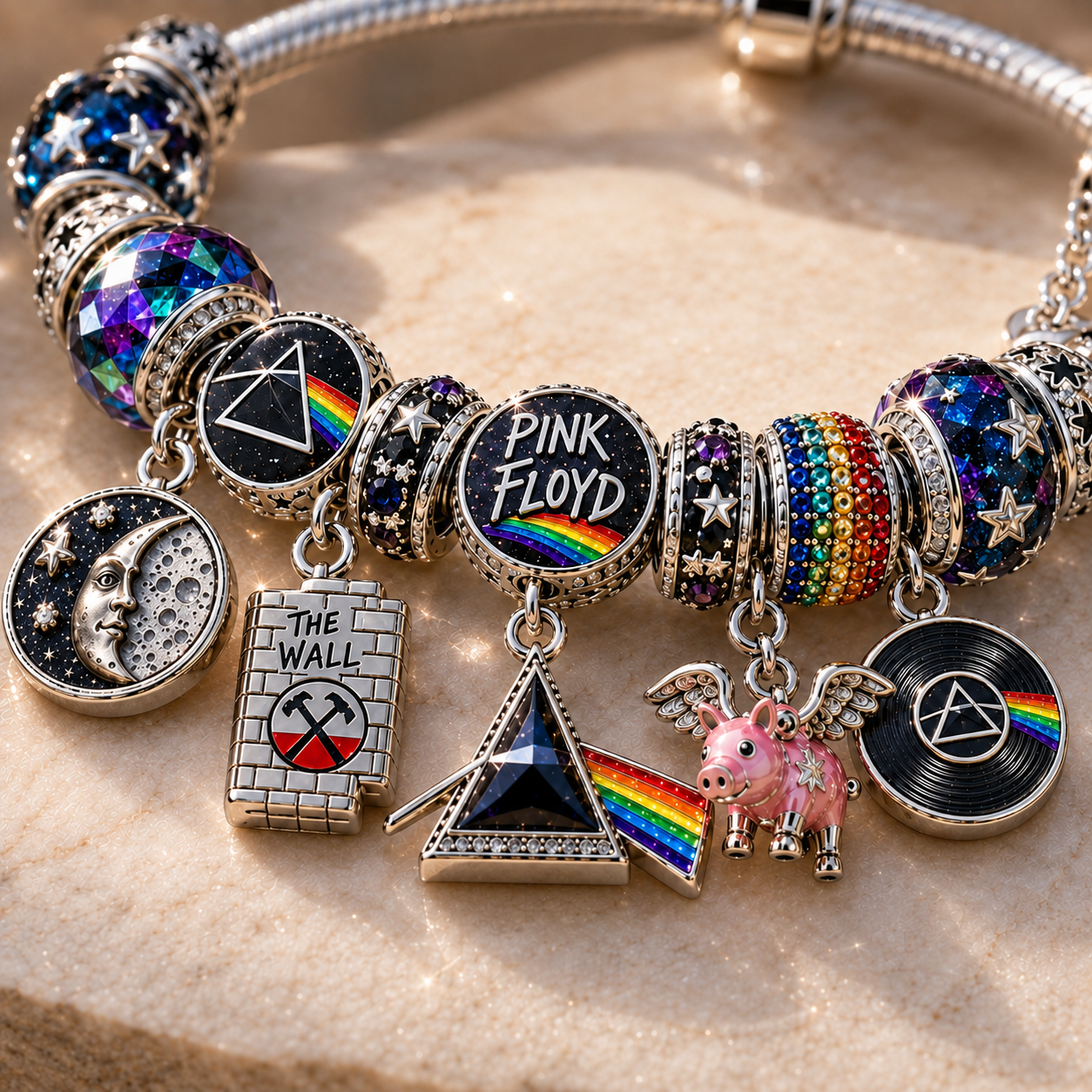 PFD Silver Charm Bracelet Set NTTB