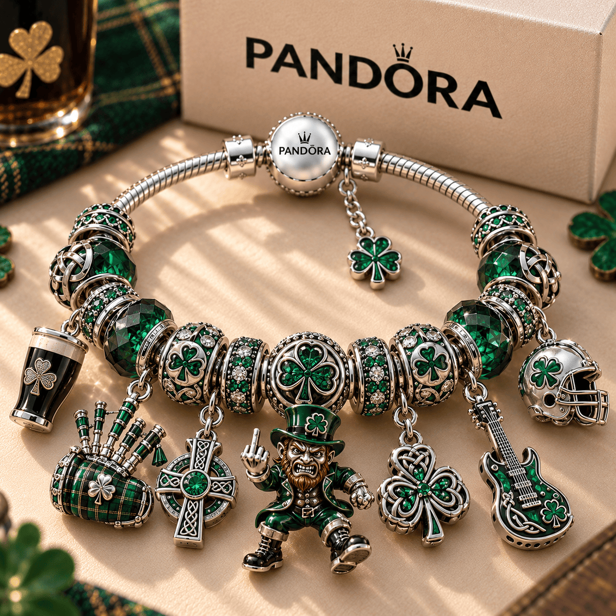 DKMP Silver Charm Bracelet Set NTTB