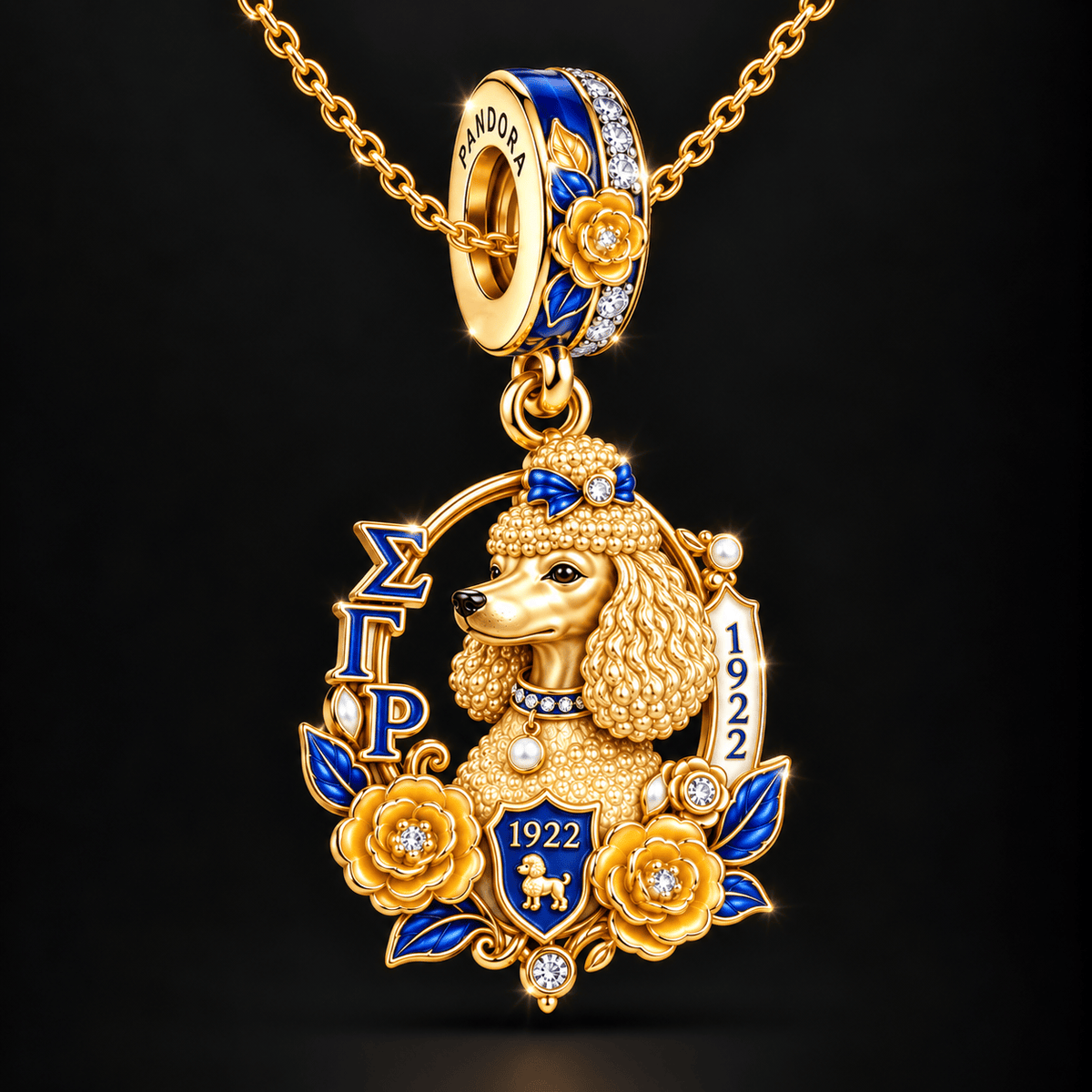 SGRO Solid Gold Chain with Diamond Pendant BMD
