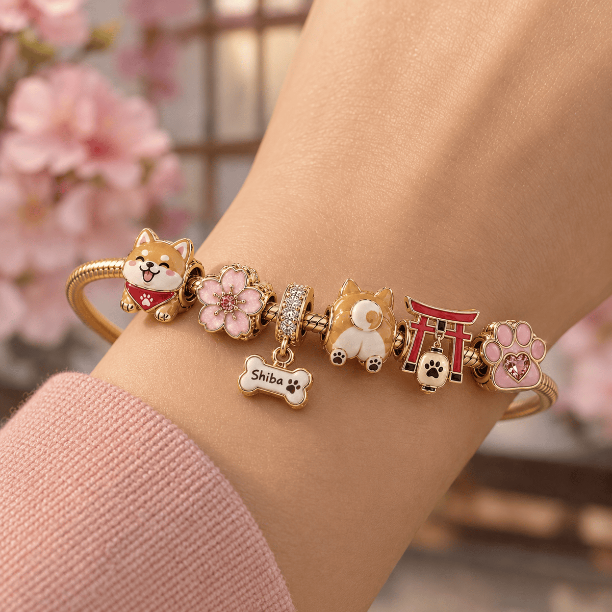 SB Gold Charm Bracelet Set TTN
