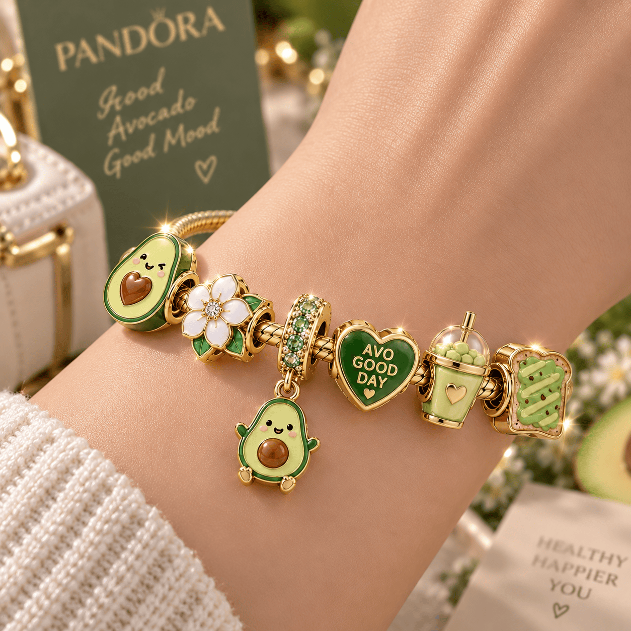 AVCD Gold Charm Bracelet Set TTN