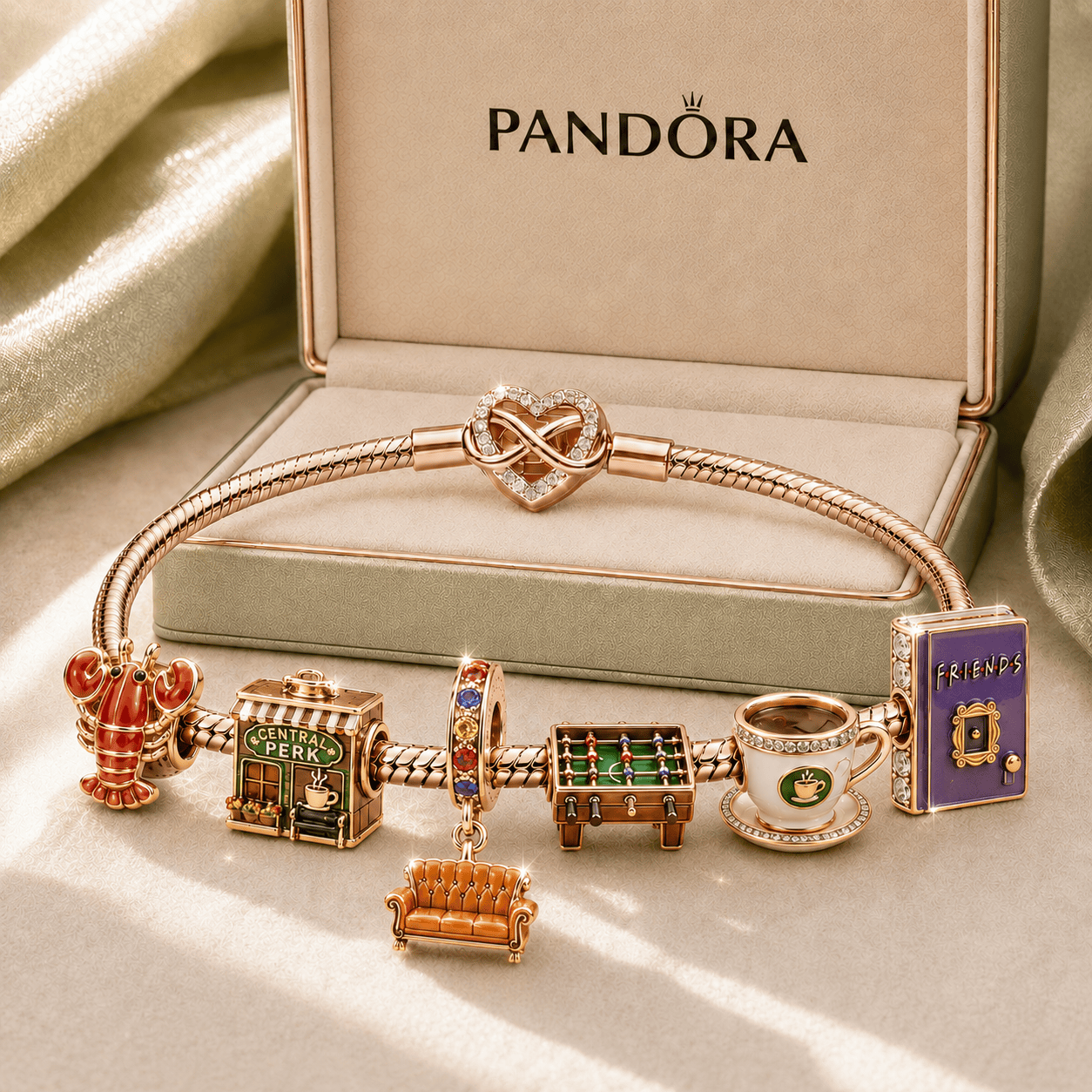 FRS Rose Gold Charm Bracelet Set TMH