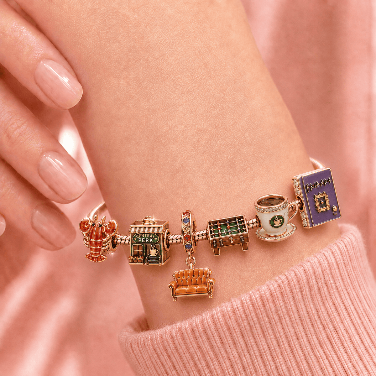 FRS Rose Gold Charm Bracelet Set TMH