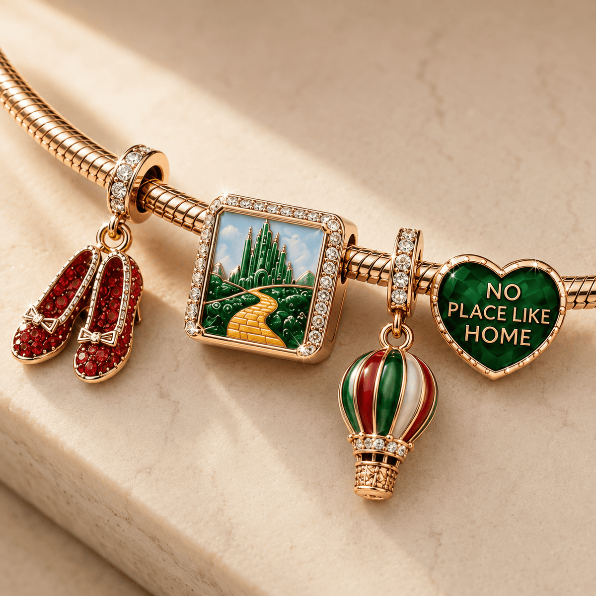 TWOZ Rose Gold Charm Bracelet Set TMH