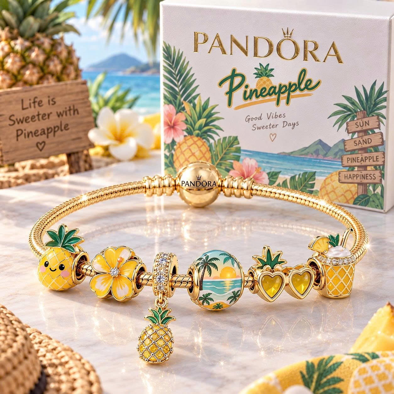 PA Gold Charm Bracelet Set TTN