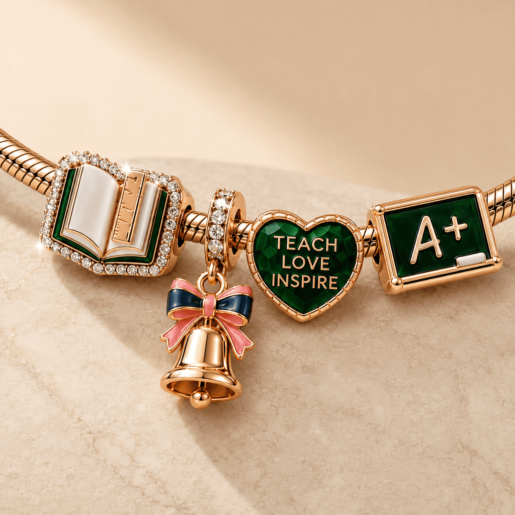 TEA Rose Gold Charm Bracelet Set TMH