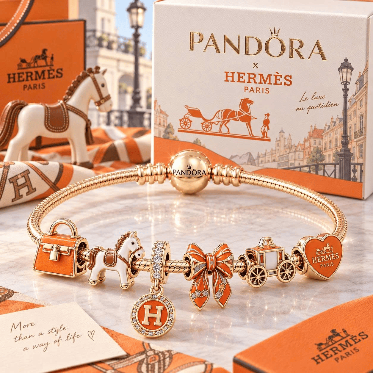 HM Gold Charm Bracelet Set TTN