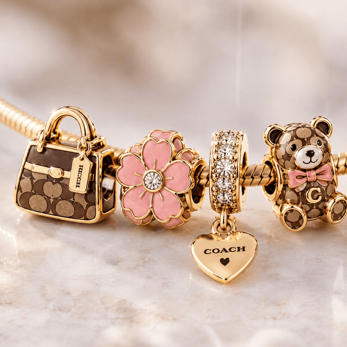 COACH Gold Charm Bracelet Set TTN