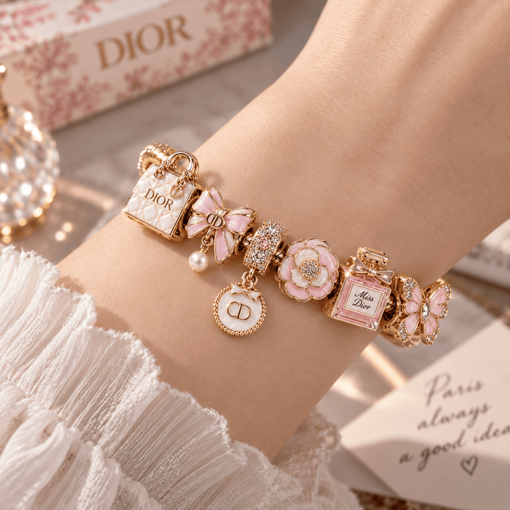 DIOR Gold Charm Bracelet Set TTN