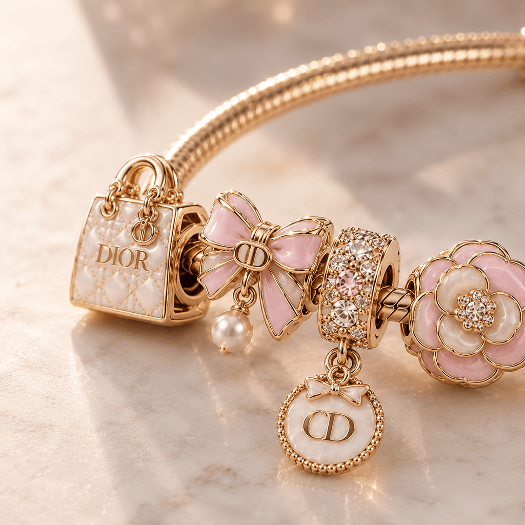 DIOR Gold Charm Bracelet Set TTN