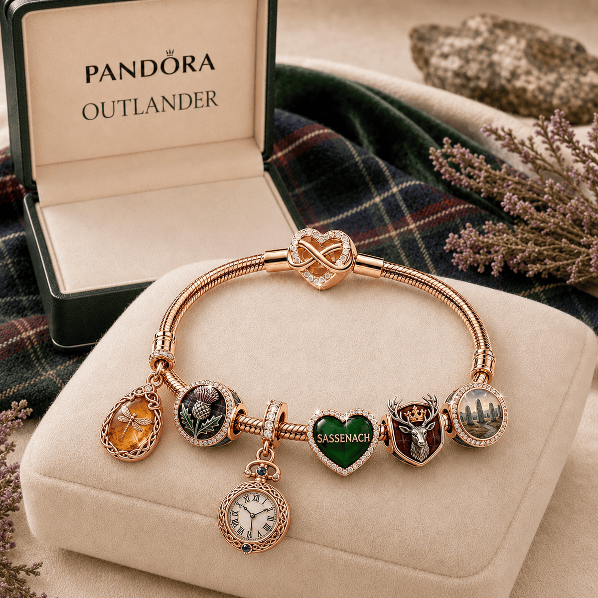 OTL Rose Gold Charm Bracelet Set TMH