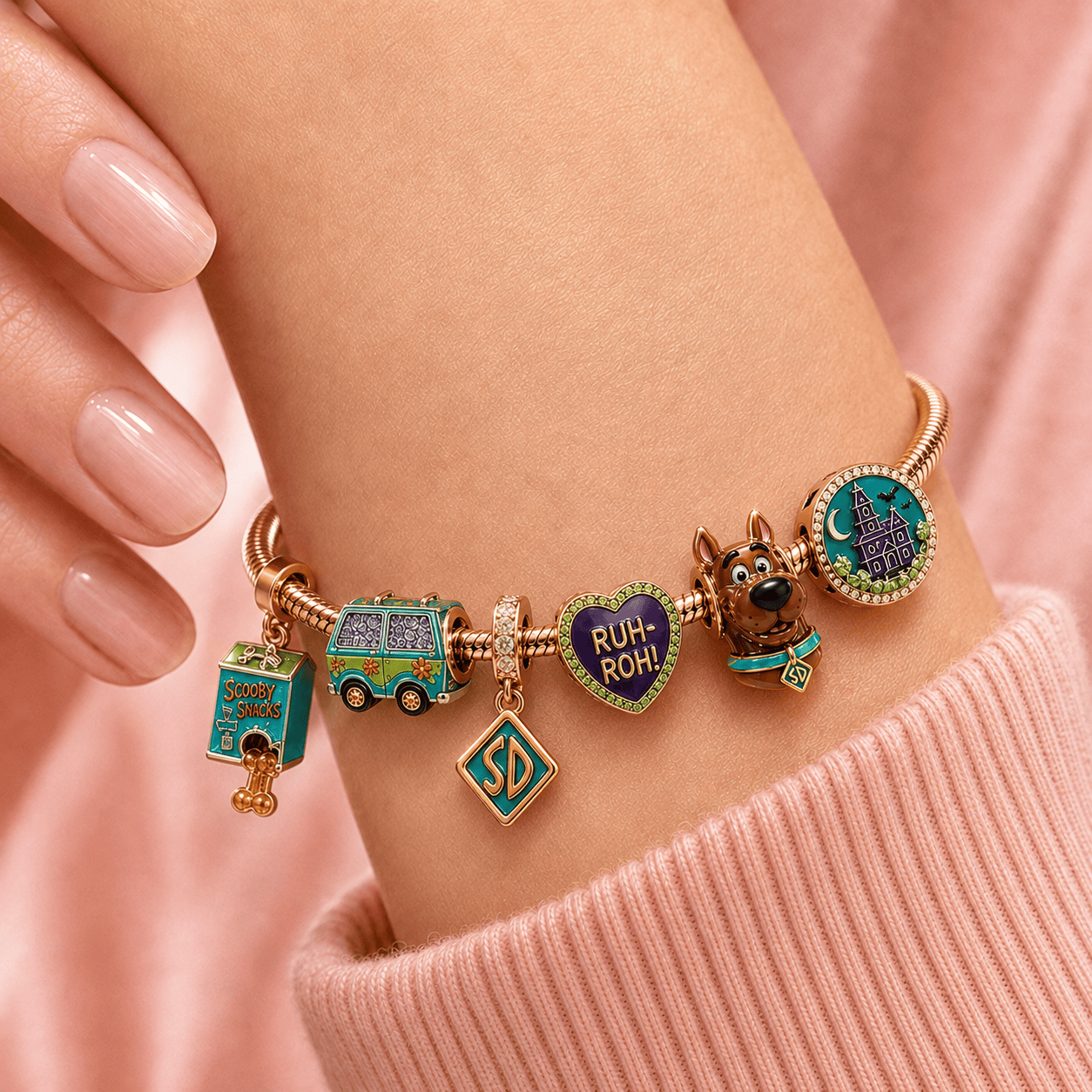 SCBD Rose Gold Charm Bracelet Set TMH