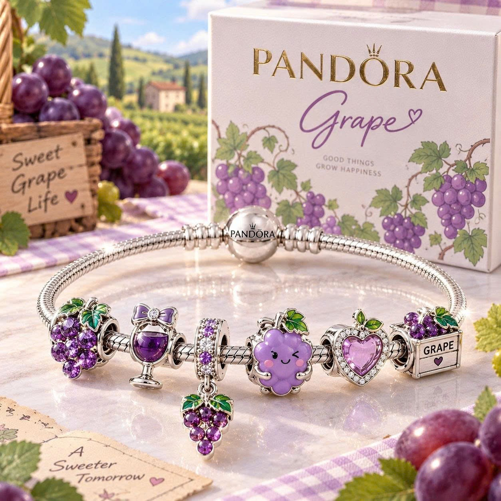 GRAPE Silver Charm Bracelet Set TTN