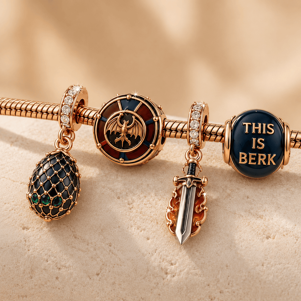 HTTYD Rose Gold Charm Bracelet Set TMH