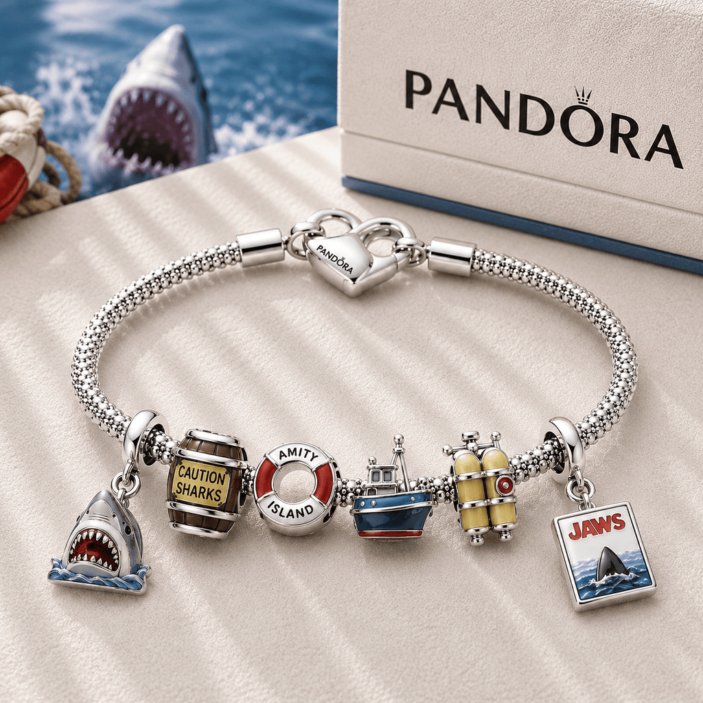 JAWS Silver Charm Bracelet Set TTTT
