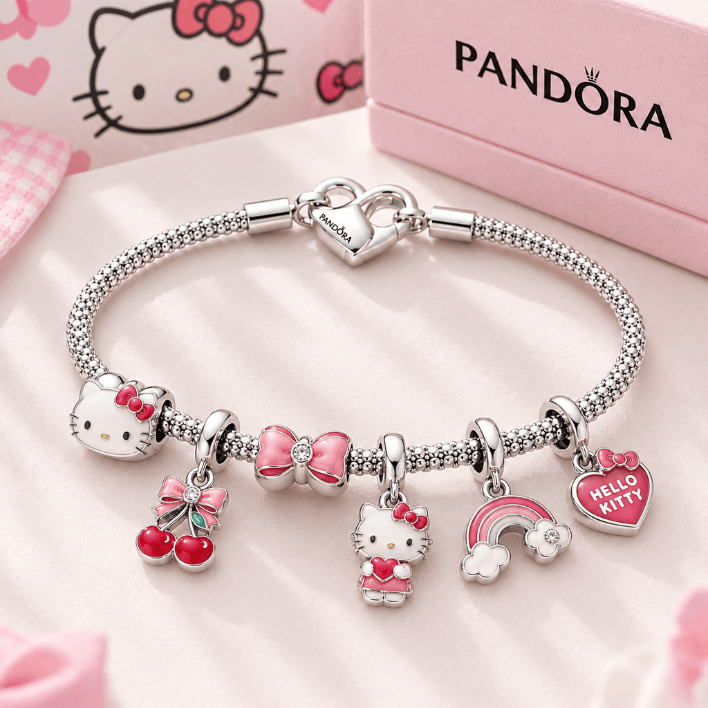 HLKT Silver Charm Bracelet Set TTTT