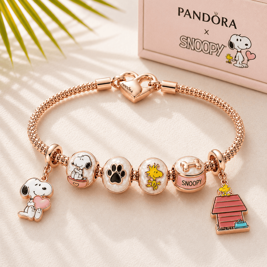 SNPY Rose Gold Charm Bracelet Set TTTT