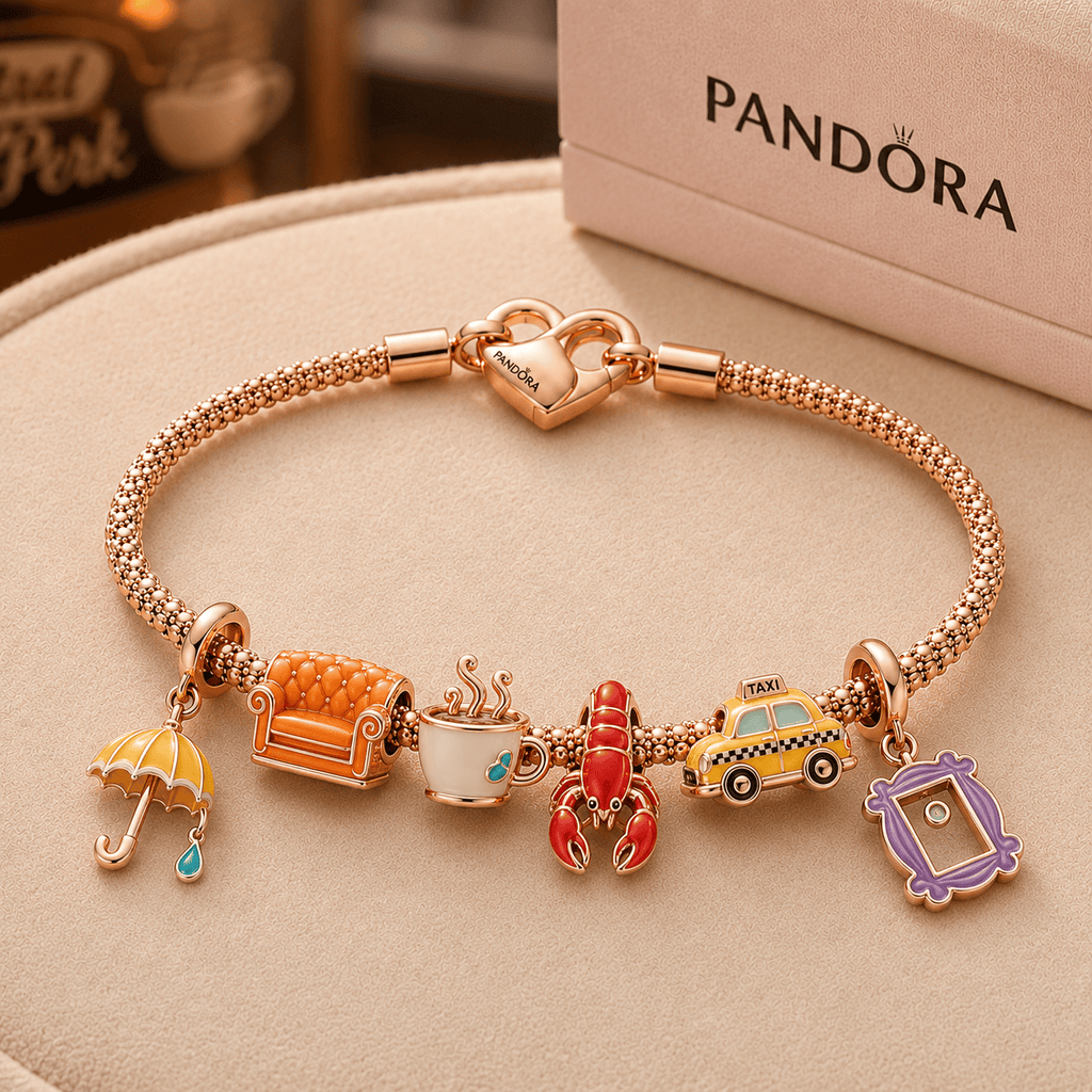 FRS Rose Gold Charm Bracelet Set TTTT