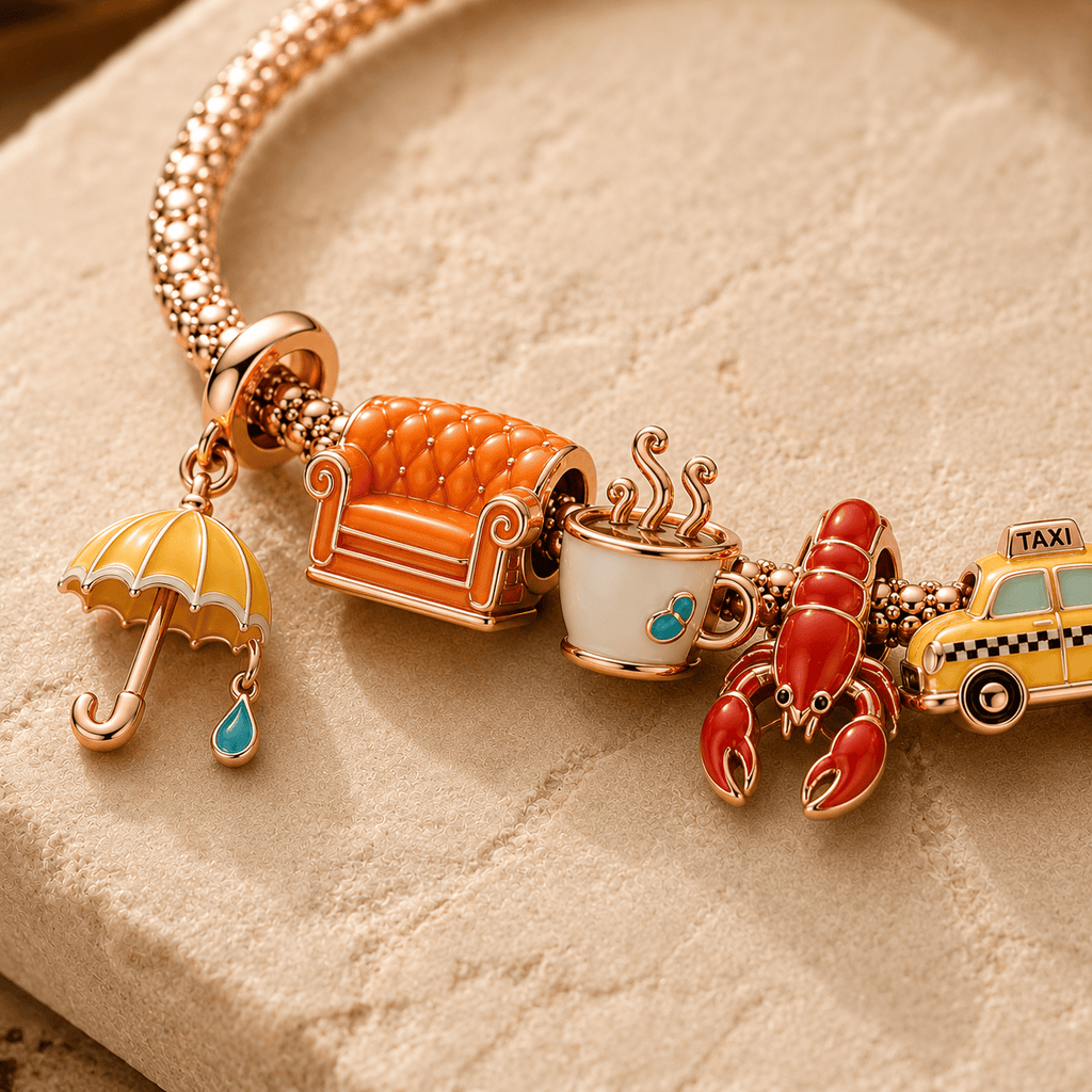 FRS Rose Gold Charm Bracelet Set TTTT