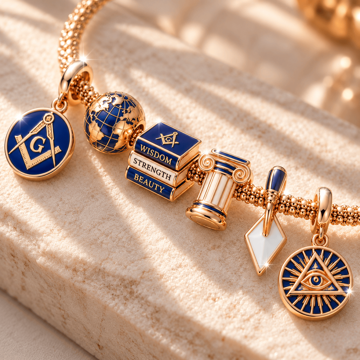 MAS Rose Gold Charm Bracelet Set TTTT