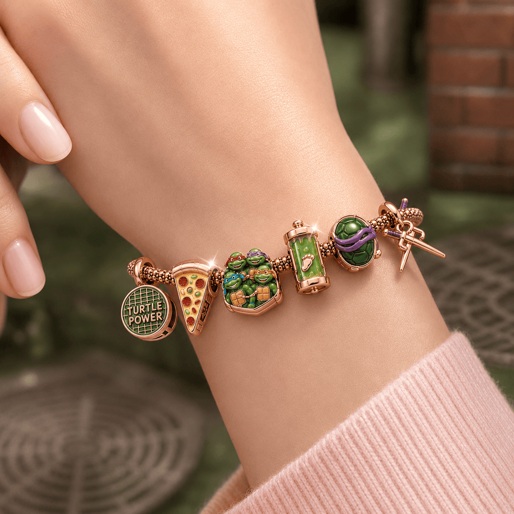 NJT Rose Gold Charm Bracelet Set TTTT