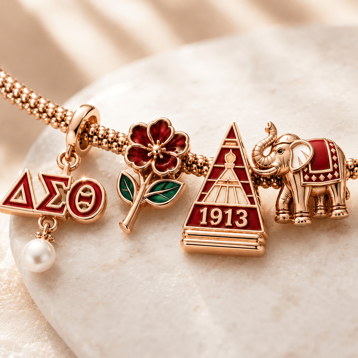 DSTT Rose Gold Charm Bracelet Set TTTT