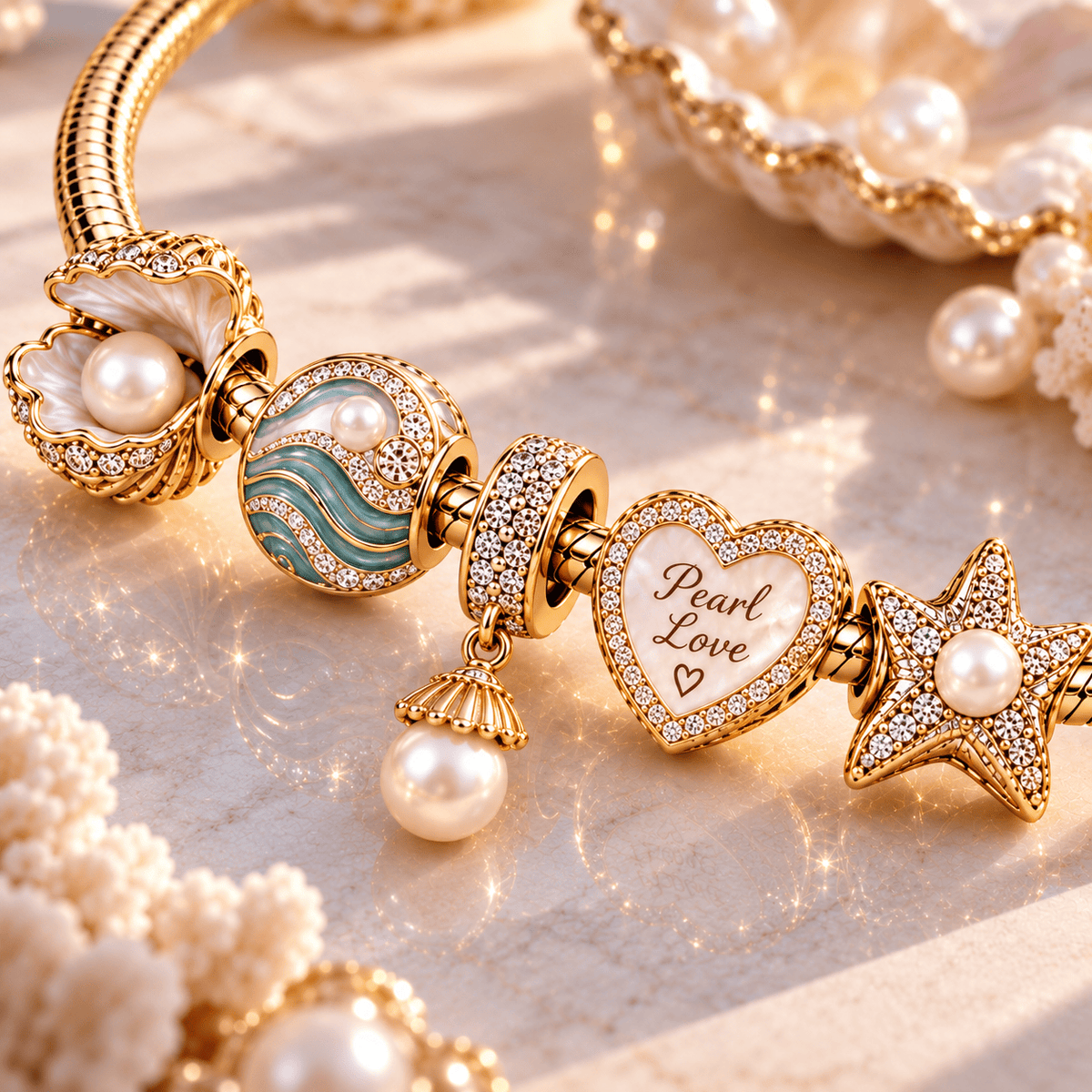PEL Gold Charm Bracelet Set PTT