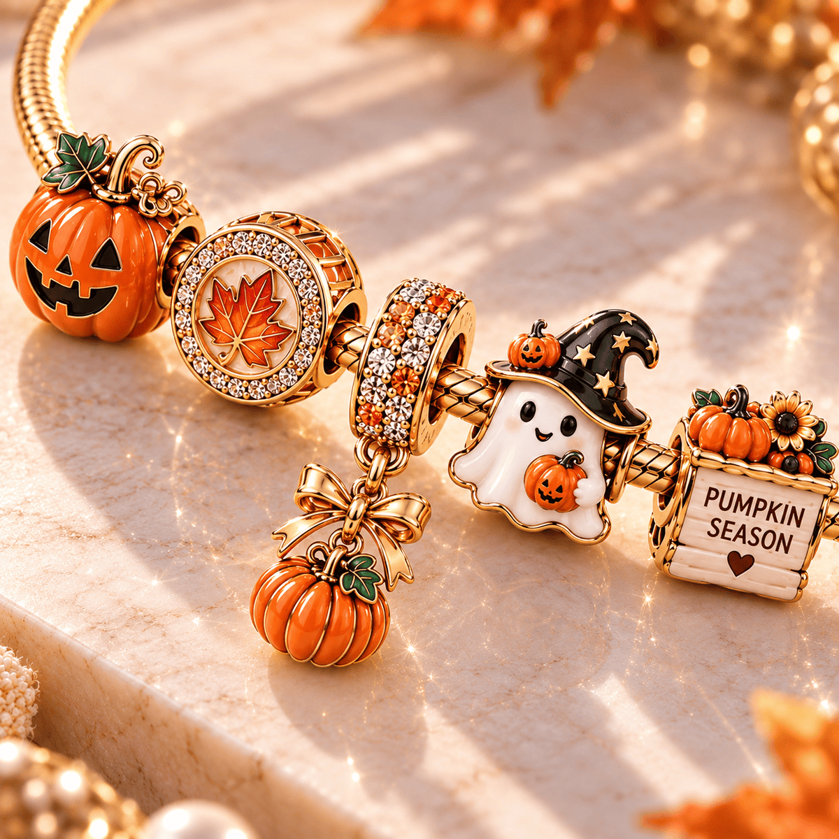PPK Gold Charm Bracelet Set PTT