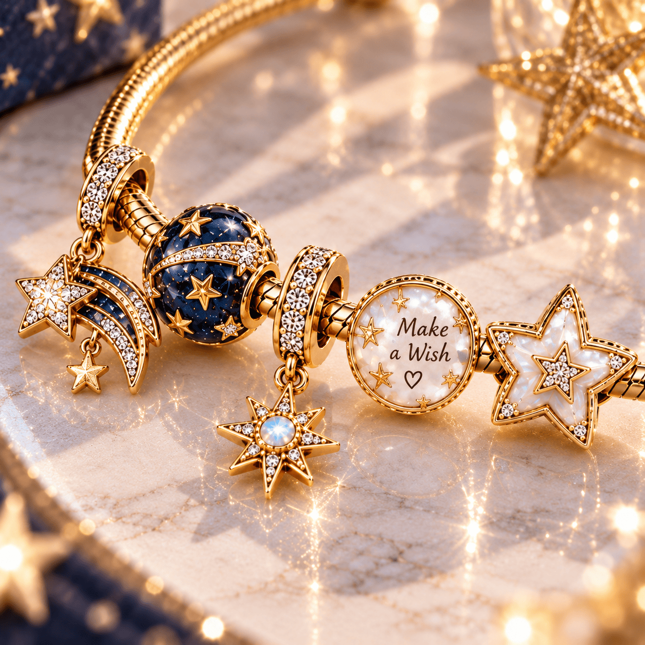STT Gold Charm Bracelet Set PTT