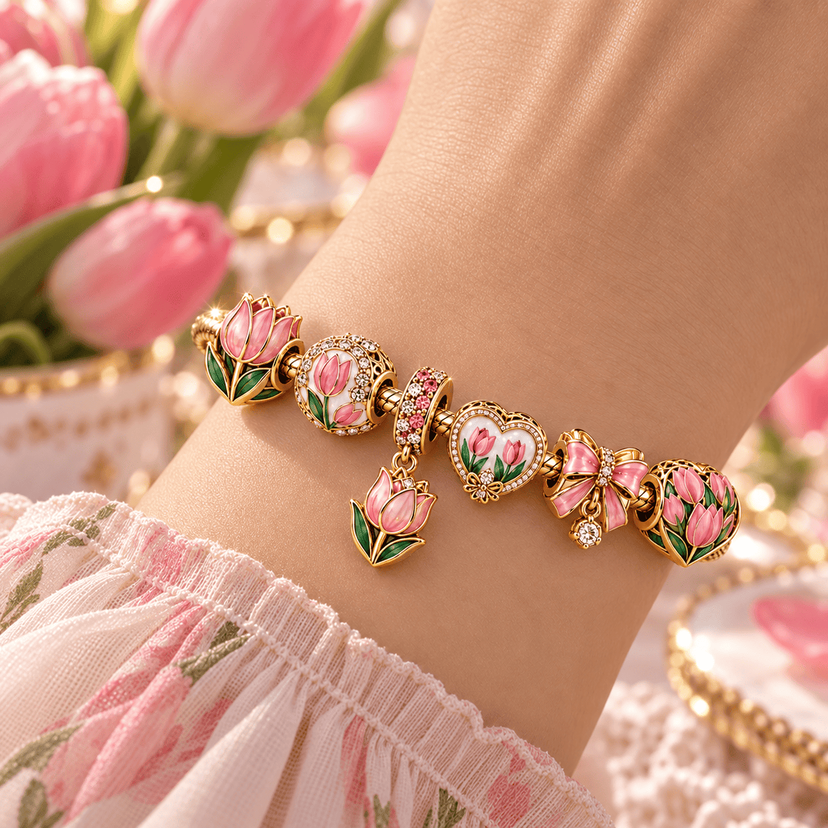 TUL Gold Charm Bracelet Set PTT
