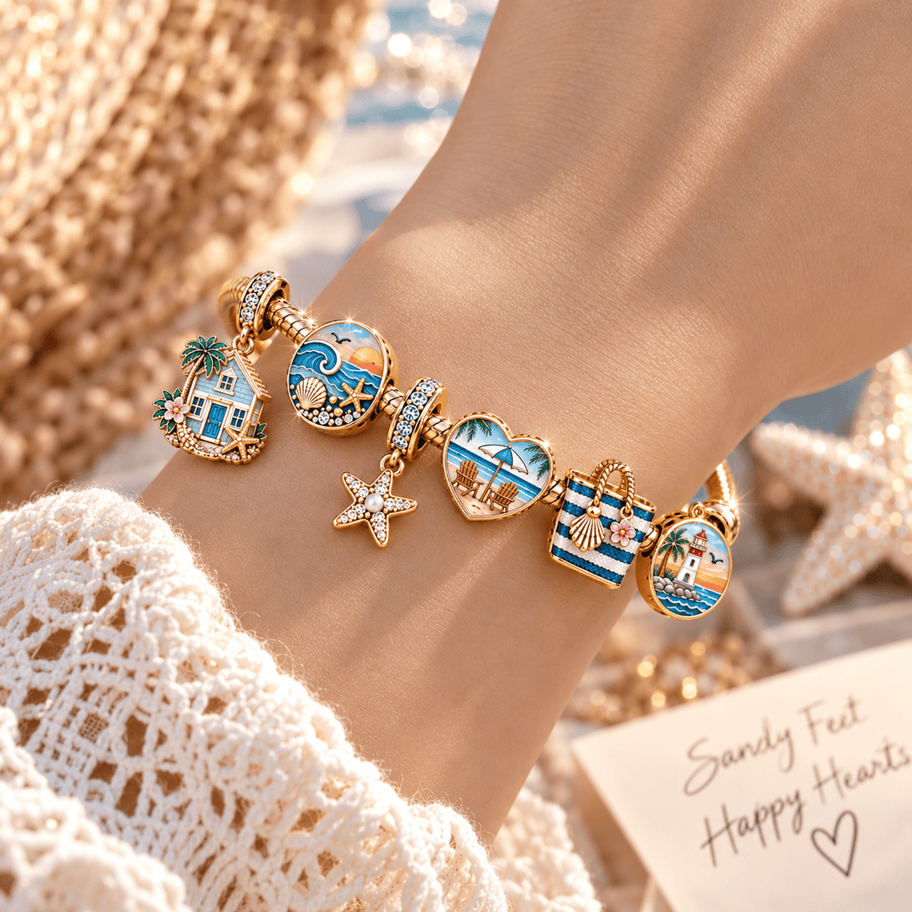 BHH Gold Charm Bracelet Set PTT