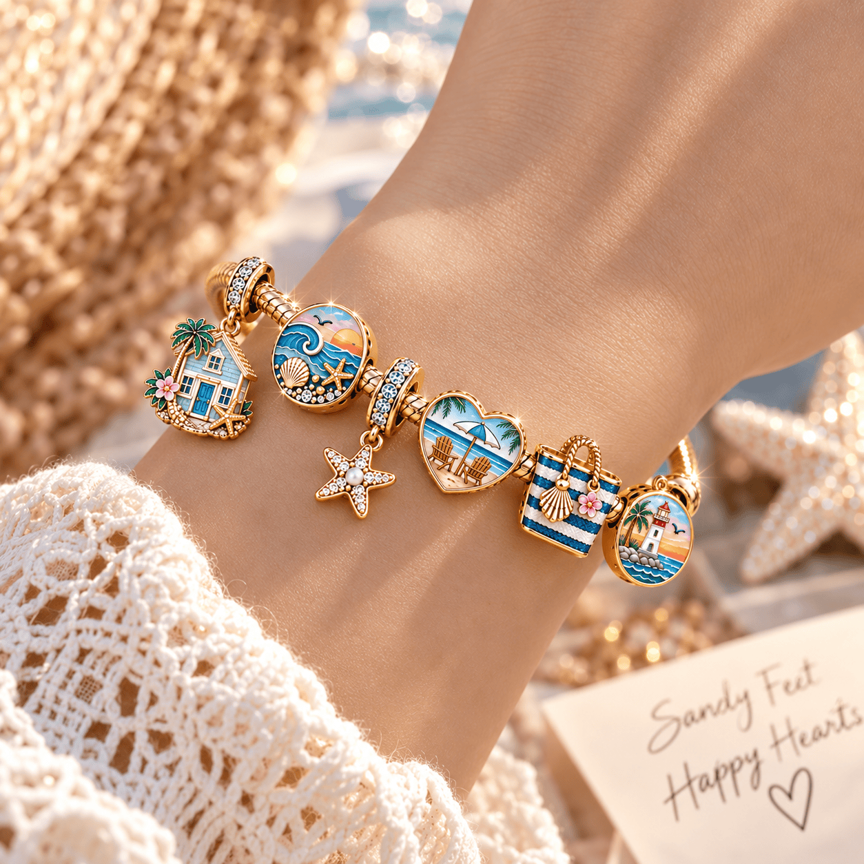 BHH Gold Charm Bracelet Set PTT