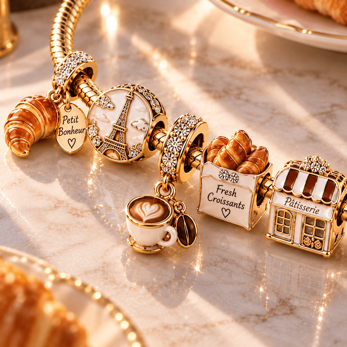 CRS Gold Charm Bracelet Set PTT