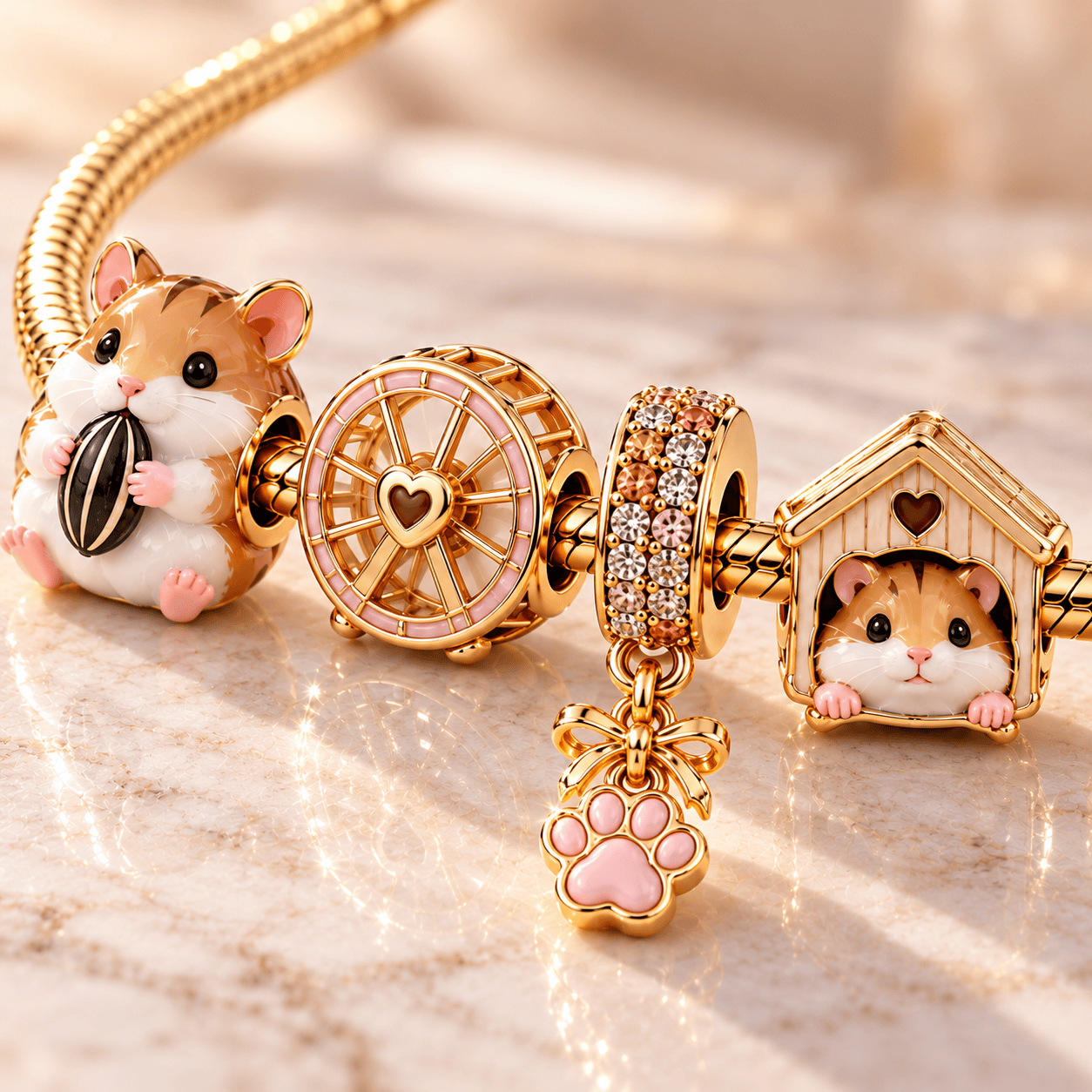 HST Gold Charm Bracelet Set PTT