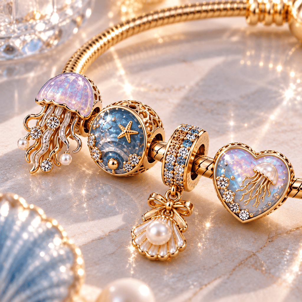 JLF Gold Charm Bracelet Set PTT